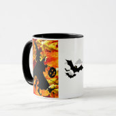 Halloween Witch en Fall Leaves Mok (Voorkant links)