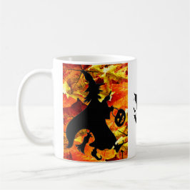 Halloween Witch en Fall Leaves Mok