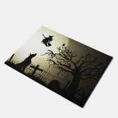 Halloween Witch en Howling Dog Deurmat (Schuin)