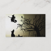 Halloween Witch en Howling Dog Visitekaartje (Achterkant)