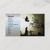 Halloween Witch en Howling Dog Visitekaartje (Voorkant)