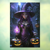 Halloween Witch en Jack-O-Lanterns Raamsticker (Vel 3)