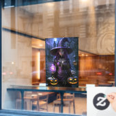 Halloween Witch en Jack-O-Lanterns Raamsticker (Cafe Raam)