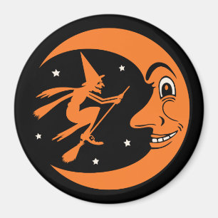  Halloween Witch en Moon Magnet