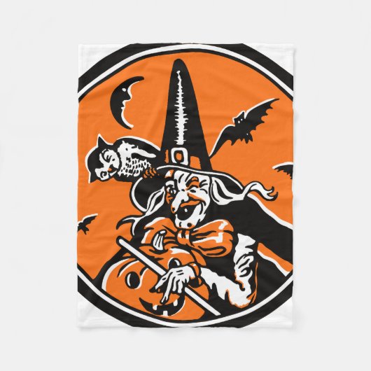  Halloween Witch en Owl Illustratie Fleece Deken (Voorkant)