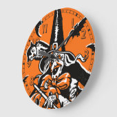 Halloween Witch en Owl Illustratie Grote Klok (Hoek)
