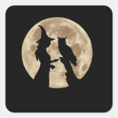 Halloween Witch en Owl Sticker (Voorkant)