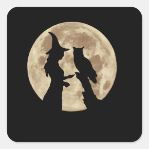 Halloween Witch en Owl Sticker
