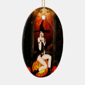 Halloween Witch en pompoenen Keramisch Ornament (Rechts)
