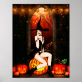 Halloween Witch en pompoenen Poster (Voorkant)