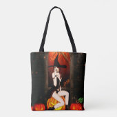 Halloween Witch en pompoenen Tote Bag (Achterkant)