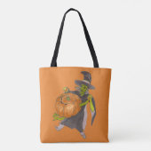 Halloween Witch en Pumpkin Dance Funny Ontworpen Tote Bag (Achterkant)