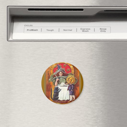  Halloween Witch en Pumpkin Head Boy Magneet (Insitu (Vaatwasser))