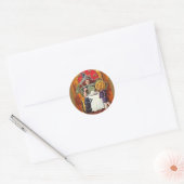  Halloween Witch en Pumpkin Head Boy Ronde Sticker (Envelop)