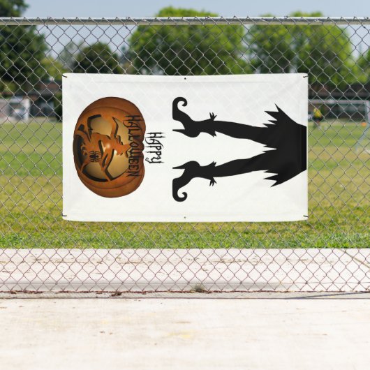 Halloween Witch en Pumpkin Spandoek (Insitu)