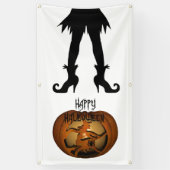 Halloween Witch en Pumpkin Spandoek (Verticaal)
