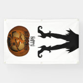 Halloween Witch en Pumpkin Spandoek (Horizontaal)