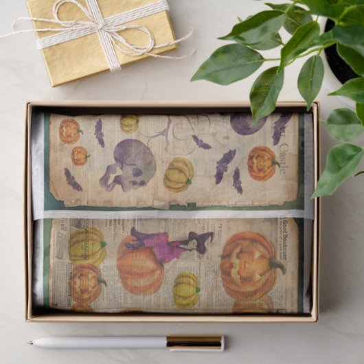 Halloween Witch en Skull Decoupage Tissuepapier (Geschenk)