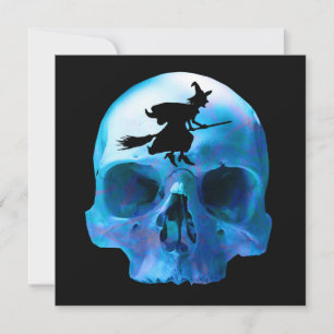 Halloween Witch en Skull Kaart
