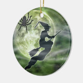 Halloween Witch en Spider Keramisch Ornament (Links)