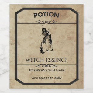 Halloween Witch Essence Apothecary Wijnlabel Wijn Etiket