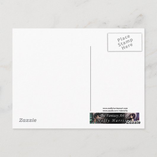 Halloween Witch Fantasy Art beroemd gemaakt door M Briefkaart (Achterkant)