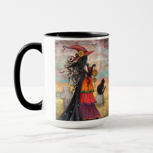 Halloween Witch Fantasy Art Mok (Links)