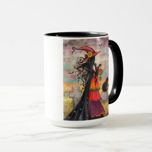 Halloween Witch Fantasy Art Mok (Voorkant rechts)