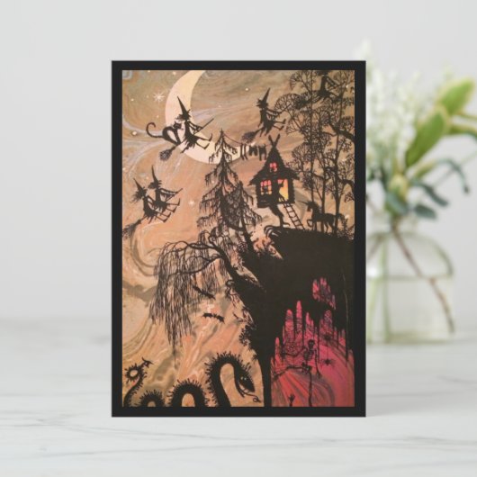 Halloween Witch Feestdagenkaart (Staand voorkant)