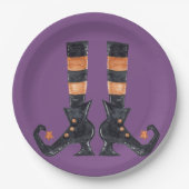 Halloween Witch Feet Papieren Bordje (Voorkant)
