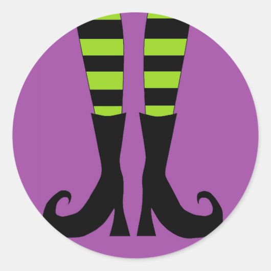 Halloween Witch Feet Ronde Sticker (Voorkant)