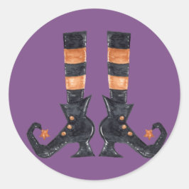 Halloween Witch Feet Ronde Sticker