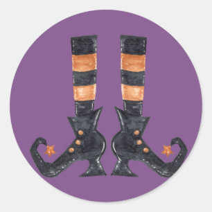 Halloween Witch Feet Ronde Sticker