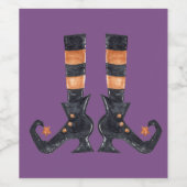 Halloween Witch Feet Wijn Etiket (Enkel label)