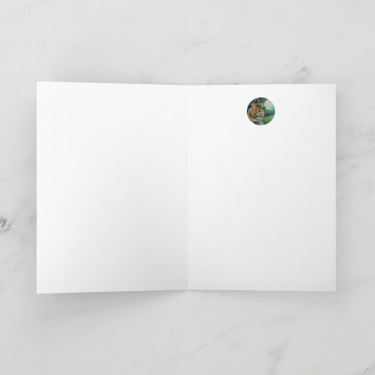 Halloween Witch Field Mouse Broom Waterverf Art Kaart (Binnen)