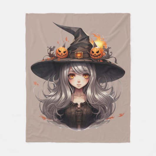 Halloween Witch Fleece Deken (Voorkant)