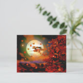 Halloween Witch Flight Briefkaart (Staand voorkant)