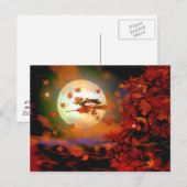 Halloween Witch Flight Briefkaart (Voorkant / Achterkant)