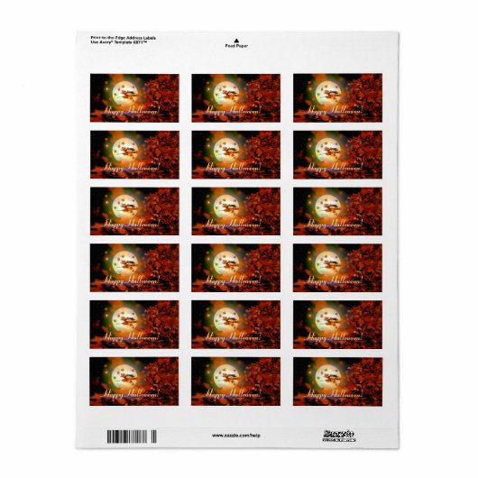 Halloween Witch Flight Etiket (Full Sheet)