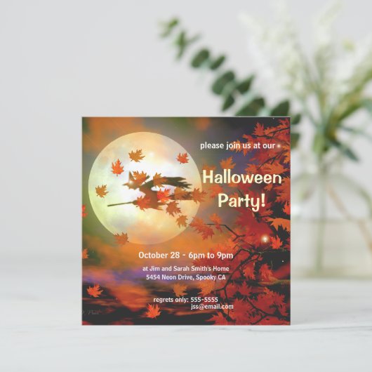 Halloween Witch Flight Kaart (Staand voorkant)