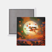 Halloween Witch Flight Magneet (Voorkant / Achterkant)