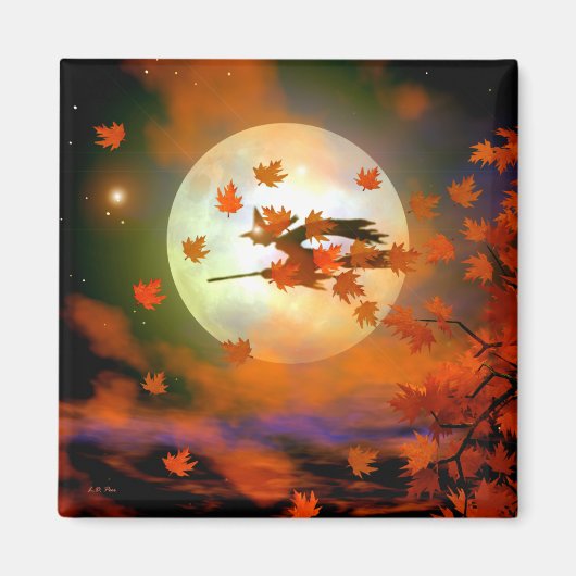 Halloween Witch Flight Magneet (Voorkant)