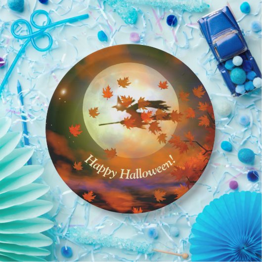 Halloween Witch Flight Papieren Bordje (Feest)