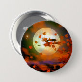 Halloween Witch Flight Ronde Button 7,6 Cm (Voorkant /achterkant)