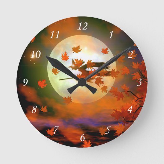 Halloween Witch Flight Ronde Klok (Voorkant)