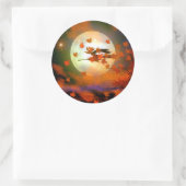 Halloween Witch Flight Ronde Sticker (Tas)