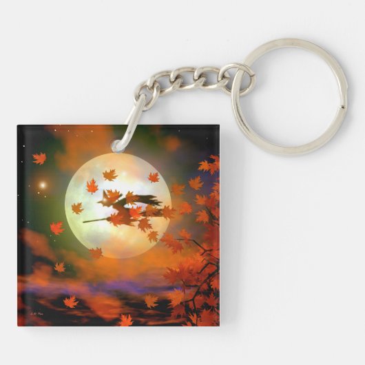 Halloween Witch Flight Sleutelhanger (Achterkant)