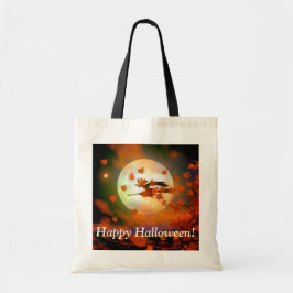 Halloween Witch Flight Tote Bag