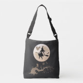 Halloween Witch Flying On A Broomstick Crossbody Tas (Voorkant)