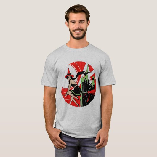 Halloween Witch Flying () T-shirt (Voorkant volledig)